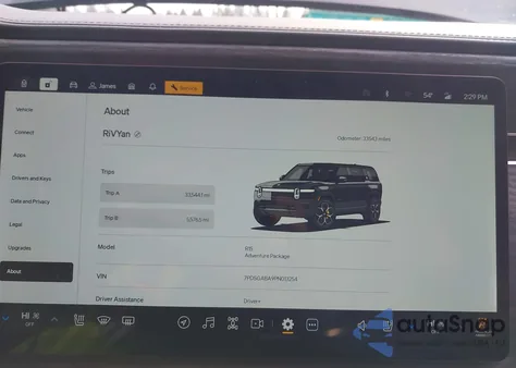 2023 Rivian R1S Adventure z USA, uszkodzony, nr VIN 7PDSGABA9PN013254